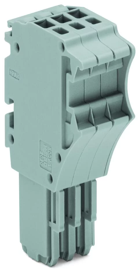 2020-103 - X-COM S-Mini female plug; rail mount; for 2020 series carrier terminal blocks; 1-conductor; 3-pole; 7.7 mm wide; gray
