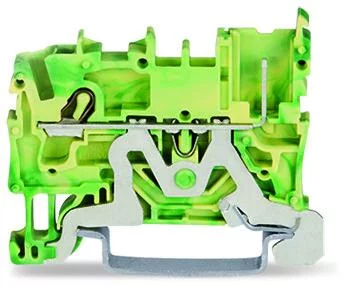 2222-1207/999-953 - 1-conductor/1-pin ground carrier terminal block; with push-button; 2.5 mm²; suitable for Ex nA applications; for DIN-rail 35 x 15 and 35 x 7.5; Push-in CAGE CLAMP®; 2,50 mm²; green-yellow
