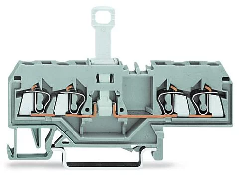 280-676 - Disconnect terminal block; center marking; 4-conductor; 5 mm wide; gray
