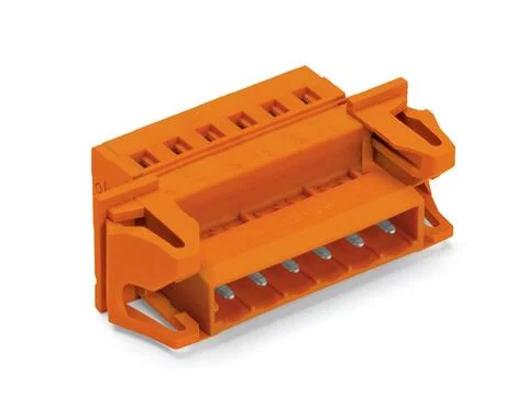 231-646/114-000 - Male connector; 16-pole; Pin spacing 5.08 mm ; snap-in flange; orange