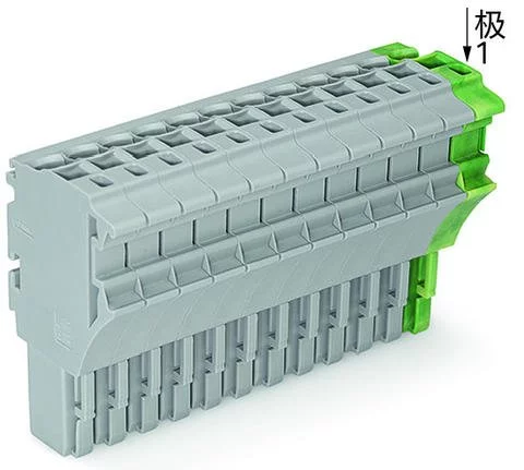 2022-114/000-036 - 1-conductor female connector; Push-in CAGE CLAMP®; 4 mm²; Pin spacing 5.2 mm; 14-pole; 4,00 mm²; gray, green-yellow 2022-114/000-036 - 1-conductor female connector; Push-in CAGE CLAMP®; 4 mm²; Pin spacing 5.2 mm; 14-pole; 4,00 mm²; gray, green-yellow