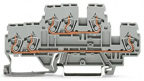 870-533 - 3-conductor, double-deck terminal block; Through/through terminal block; L/N; for DIN-rail 35 x 15 and 35 x 7.5; 2.5 mm²; CAGE CLAMP®; 2,50 mm²; gray