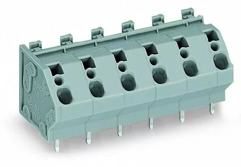 745-202 - PCB terminal block; 4 mm²; Pin spacing 10 mm; 2-pole; CAGE CLAMP®; commoning option; 4,00 mm²; gray