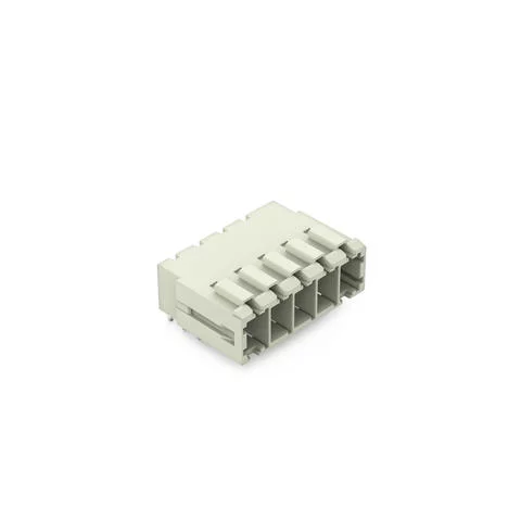 831-3625 - THT male header; 1.0 x 1.2 mm solder pin; angled; 100% protected against mismating; Pin spacing 7.62 mm; 5-pole; light gray