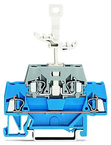 280-525 - Double-deck disconnect/through terminal block; 4-conductor; 5 mm wide; gray/blue