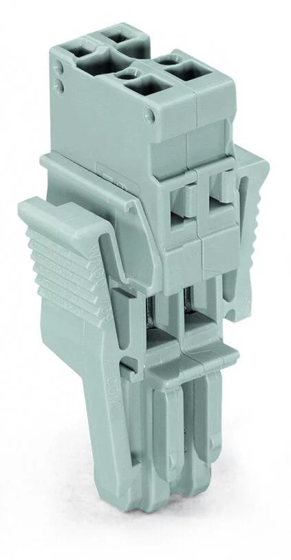 769-102/021-000 - 1-conductor female connector; CAGE CLAMP®; 4 mm²; Pin spacing 5 mm; 2-pole; coding finger; Lateral locking levers; 4,00 mm²; gray