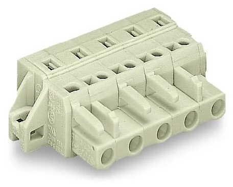 721-206/031-000 - 1-conductor female connector; CAGE CLAMP®; 2.5 mm²; Pin spacing 7.5 mm; 6-pole; 100% protected against mismating; clamping collar; 2,50 mm²; light gray