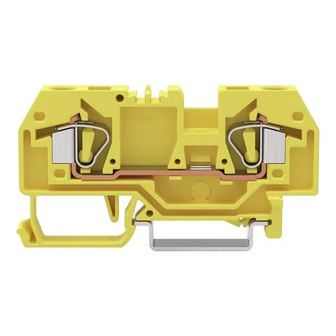 282-906 - 2-conductor through terminal block; 6 mm²; center marking; for DIN-rail 35 x 15 and 35 x 7.5; CAGE CLAMP®; 6,00 mm²; yellow