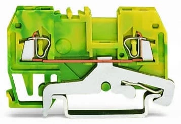 279-907 - 2-conductor ground terminal block; 1.5 mm²; center marking; for DIN-rail 35 x 15 and 35 x 7.5; CAGE CLAMP®; 1,50 mm²; green-yellow