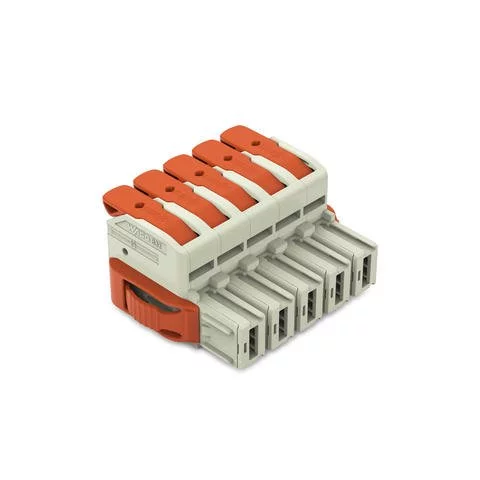 832-1105/037-000 - Female plug; Push-in CAGE CLAMP with operating lever; AWG 18 - 4; Locking levers; Pin spacing 10.16 mm; 5-pole