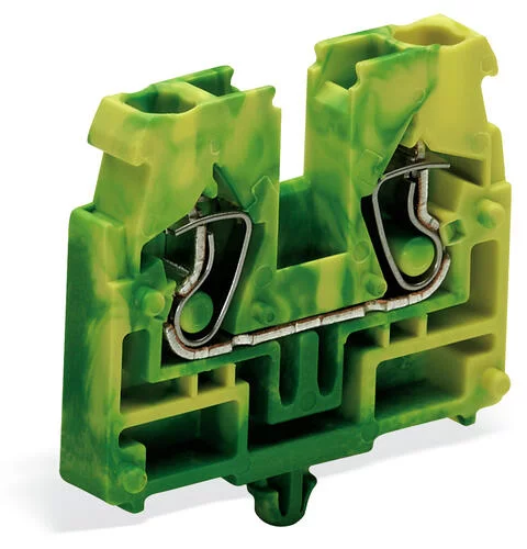 869-337 - 2-conductor end terminal block; without push-buttons; with snap-in mounting foot; 1-pole; 2.5 mm²; CAGE CLAMP®; 2,50 mm²; green-yellow