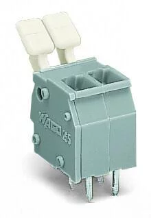 255-404/333-000 - PCB terminal block; lever (momentary); 2.5 mm²; pin spacing 5/5.08 mm; 4-pole; CAGE CLAMP®; commoning option; 2.50 mm²; gray