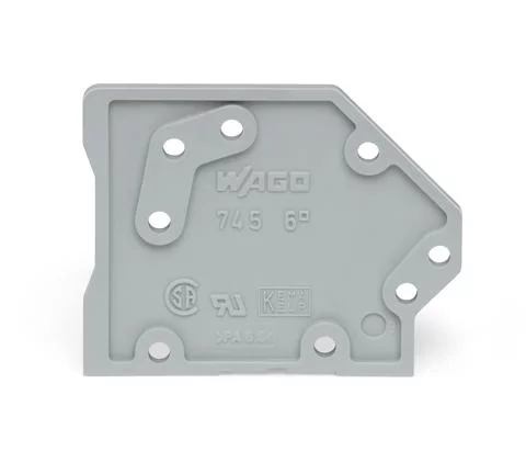 745-300 - End plate; snap-fit type; 1.6 mm thick; gray