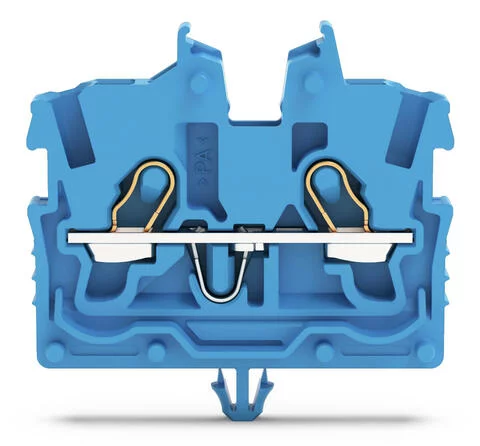 2050-314 - TOPJOB®S miniature feedthrough terminal block; snap-in mounting foot; 2-conductor; 3.5 mm wide; blue