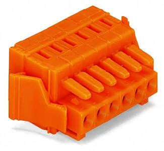 734-208/037-000 - 1-conductor female connector; CAGE CLAMP®; 1.5 mm²; Pin spacing 3.81 mm; 8-pole; 100% protected against mismating; Lateral locking levers; 1,50 mm²; orange