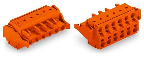 231-2704/037-000 - 2-conductor female connector; Push-in CAGE CLAMP®; 2.5 mm²; Pin spacing 7.62 mm; 4-pole; Lateral locking levers; 2,50 mm²; orange