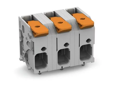 2606-1354 - PCB terminal block; Push-in CAGE CLAMP with operating lever; AWG 24 - 8; Pin spacing 12.5 mm; double pinning; 4-pole; side entry; gray
