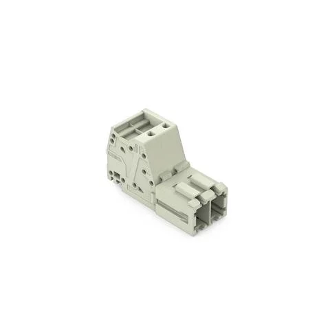 831-3202/000-9034 - 1-conductor male connector; Push-in CAGE CLAMP®; 10 mm²; Pin spacing 7.62 mm; 2-pole; 100% protected against mismating; direct marking; 10,00 mm²; light gray