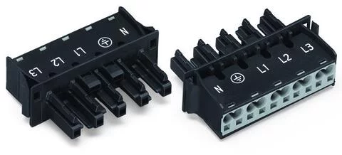 770-705/009-000 - WINSTA® through-panel socket (female); snap-in; with protruding mating face; N/G/L1/L2/L3 marking; 5-pole; black 770-705/009-000 - WINSTA® through-panel socket (female); snap-in; with protruding mating face; N/G/L1/L2/L3 marking; 5-pole; black