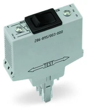 286-895 - Switching module; with changeover rocker switch; Switching voltage: 250 VAC; Switching current: 6 A; gray