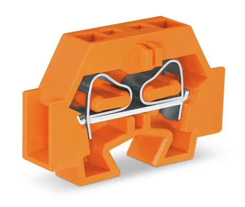 262-326 - Space-saving, 2-conductor end terminal block; without push-buttons; without protruding snap-in mounting foot; 1-pole; for terminal strips with snap-in mounting feet; 4 mm²; CAGE CLAMP®; 4,00 mm²; orange