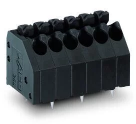 250-202/353-604 - THR PCB terminal block; push-button; 1.5 mm²; Pin spacing 3.5 mm; 2-pole; Push-in CAGE CLAMP®; 1,50 mm²; black