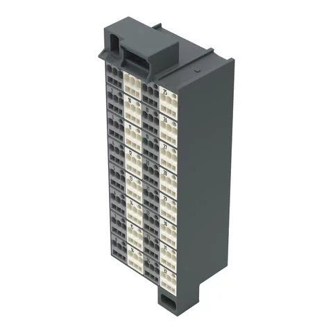 726-221 - Matrix patchboard; 32-pole; Marking 1-32; Colors of modules: gray/white; Module marking, side 1 and 2 vertical; 1,50 mm²; dark gray
