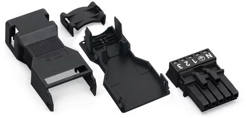 890-105 - Socket; with strain relief housing; 5-pole; Cod. A; 1,50 mm²; black