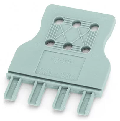 709-336 - Strain relief plate; 6-pole; for 10 mm wide terminal blocks; gray