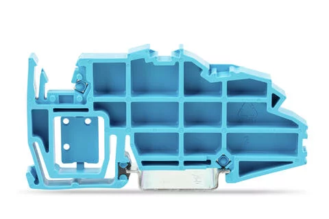 2009-305 - TOPJOB®S busbar carrier; with end stop function and detachable separator plate; rail mount; 7.5 mm wide; blue