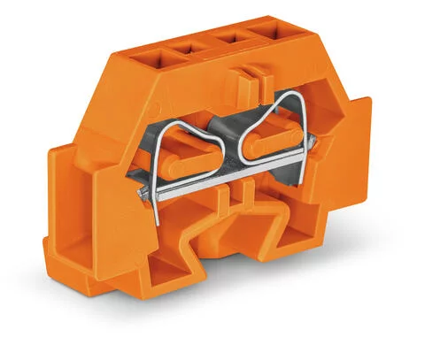 262-306 - 2-conductor terminal block; without push-buttons; with fixing flange; 1-pole; for screw or similar mounting types; Fixing hole 3.2 mm Ø; 4 mm²; CAGE CLAMP®; 4,00 mm²; orange