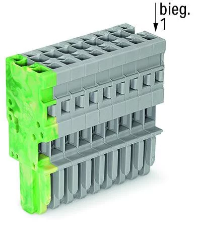 769-111/000-037 - 1-conductor female connector; CAGE CLAMP®; 4 mm²; Pin spacing 5 mm; 11-pole; coding finger; 4,00 mm²; gray, green-yellow