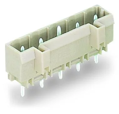 721-234/001-040 - THT male header; 1.0 x 1.0 mm solder pin; straight; 100% protected against mismating; Preceding ground contact; Pin spacing 7.5 mm; 4-pole; light gray