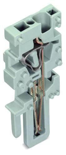 769-502 - Center module for 1-conductor female connector; CAGE CLAMP®; 4 mm²; Pin spacing 5 mm; 1-pole; coding finger; 4,00 mm²; gray