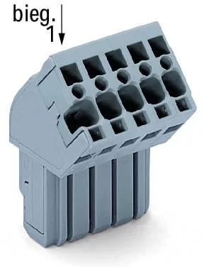 769-107/022-000 - 1-conductor female connector, angled; CAGE CLAMP®; 4 mm²; Pin spacing 5 mm; 7-pole; coding finger; 4,00 mm²; gray