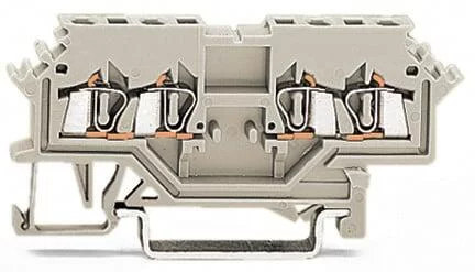 279-989 - Double potential terminal block; 1.5 mm²; suitable for Ex e II applications; lateral marker slots; for DIN-rail 35 x 15 and 35 x 7.5; CAGE CLAMP®; 1,50 mm²; light gray