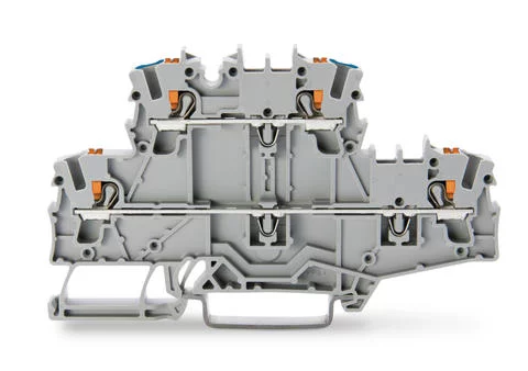 2202-2703 - TOPJOB®S double-deck terminal block with push-buttons; through/through (L/N); rail mount; without marker carrier; 2-conductor; 5.2 mm wide; gray; 2202-2703 - TOPJOB®S double-deck terminal block with push-buttons; through/through (L/N); rail mount; without marker carrier; 2-conductor; 5.2 mm wide; gray;