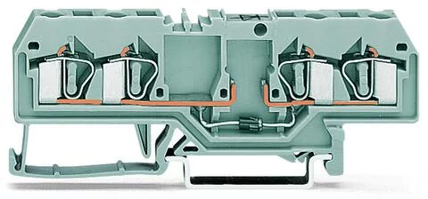 281-665/281-410 - Component terminal block; 4-conductor; with diode 1N4007; anode, left side; for DIN-rail 35 x 15 and 35 x 7.5; 4 mm²; CAGE CLAMP®; 4,00 mm²; gray