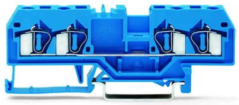 281-654 - 4-conductor through terminal block; 4 mm²; suitable for Ex i applications; center marking; for DIN-rail 35 x 15 and 35 x 7.5; CAGE CLAMP®; 4,00 mm²; blue