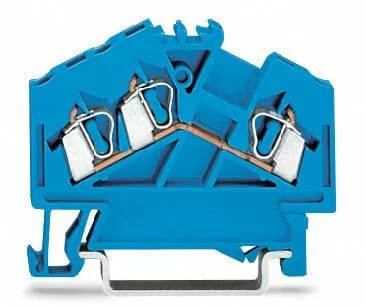 280-651 - 3-conductor through terminal block; 2.5 mm²; suitable for Ex i applications; center marking; for DIN-rail 35 x 15 and 35 x 7.5; CAGE CLAMP®; 2,50 mm²; blue