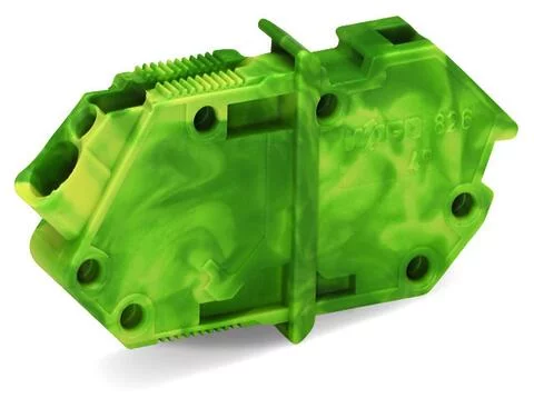 826-159/000-016 - Through-panel terminal block; modular (end); 1-pole; for plate thickness 1-4 mm; 7 mm wide; with direct ground contact; green-yellow