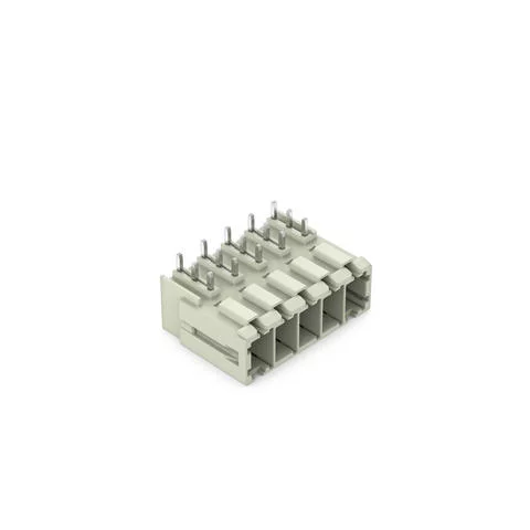 831-3645 - THT male header; 1.0 x 1.2 mm solder pin; angled; 100% protected against mismating; Pin spacing 7.62 mm; 5-pole; light gray 831-3645 - THT male header; 1.0 x 1.2 mm solder pin; angled; 100% protected against mismating; Pin spacing 7.62 mm; 5-pole; light gray