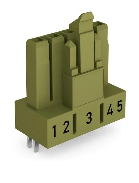 890-865 - Socket for PCBs; straight; 5-pole; Cod. B; light green 890-865 - Socket for PCBs; straight; 5-pole; Cod. B; light green
