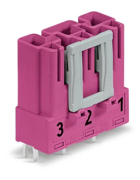 770-893 - Plug for PCBs; straight; 3-pole; Cod. B; pink 770-893 - Plug for PCBs; straight; 3-pole; Cod. B; pink