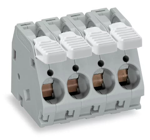 2716-107 - PCB terminal block; lever; 16 mm²; Pin spacing 10 mm; 7-pole; CAGE CLAMP®; 16,00 mm²; gray