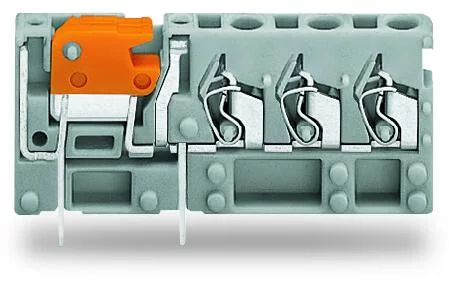 742-153 - Stackable 3-conductor PCB terminal block; with knife disconnect; 2.5 mm²; Pin spacing 5 mm; 1-pole; CAGE CLAMP®; 2,50 mm²; gray
