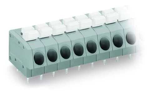 804-102 - PCB terminal block; push-button; 2.5 mm²; Pin spacing 5 mm; 2-pole; Push-in CAGE CLAMP®; 2,50 mm²; gray 804-102 - PCB terminal block; push-button; 2.5 mm²; Pin spacing 5 mm; 2-pole; Push-in CAGE CLAMP®; 2,50 mm²; gray