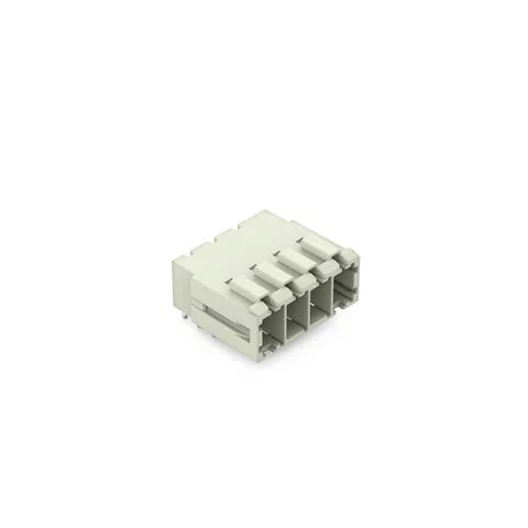831-3624 - THT male header; 1.0 x 1.2 mm solder pin; angled; 100% protected against mismating; Pin spacing 7.62 mm; 4-pole; light gray