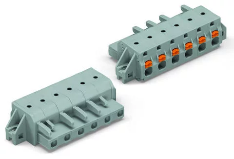 2231-208/031-000 - Female plug; 8-pole; push-button; mounting flange;12 AWG max; pin spacing 7.5 mm;1-conductor per pole; gray