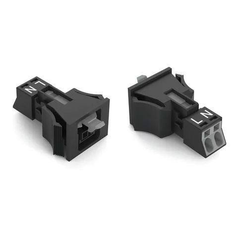 890-722 - WINSTA® through-panel socket (female); MINI; snap-in; 1/2 marking; 2-pole; white